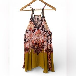 Free People Intimates Floral High Low Halter Tunic
